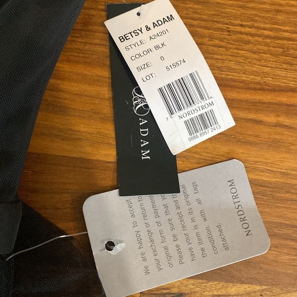 Betsy Adam Black Corsette Tiered Tulle Evening Gown NWT - Picture 9 of 9